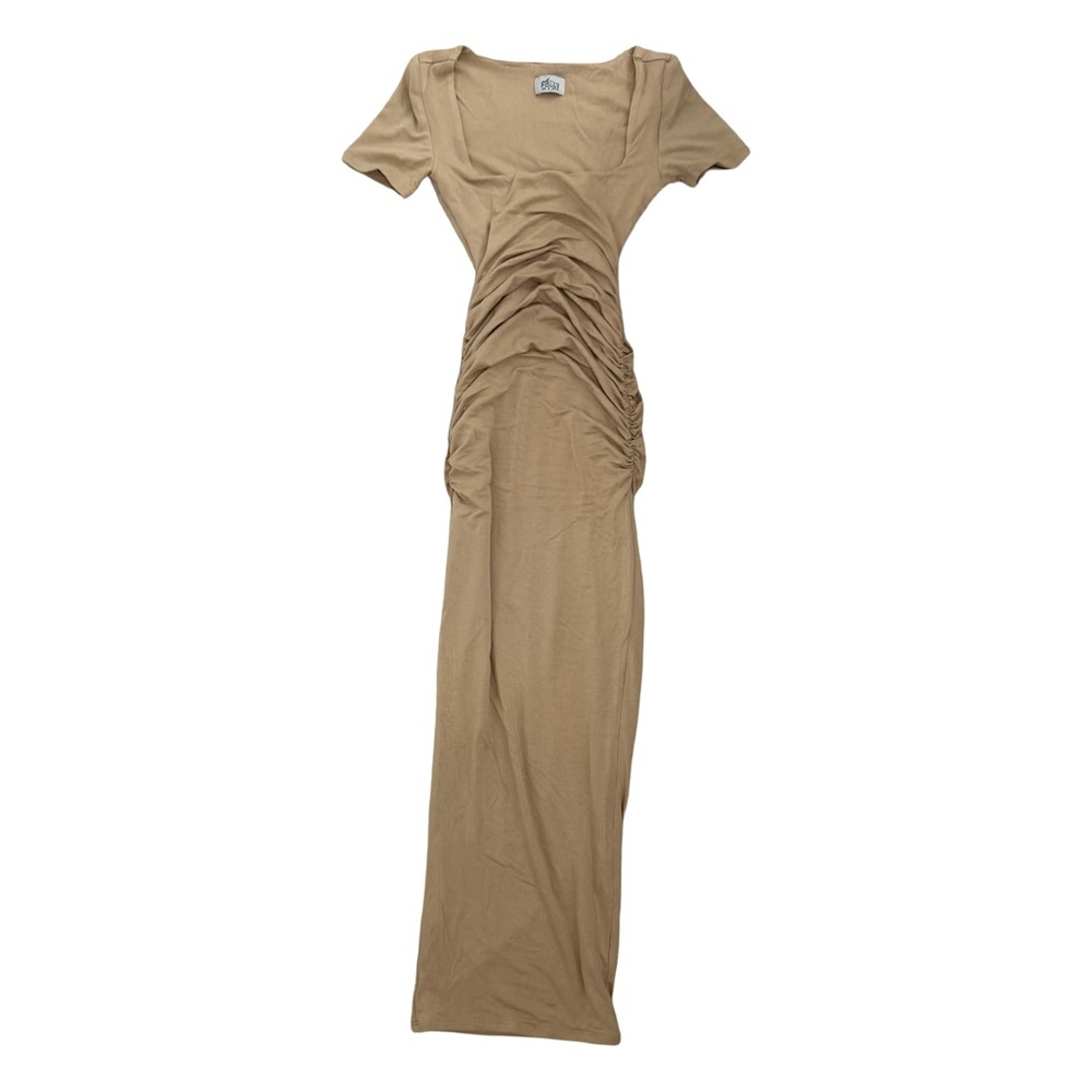 OH POLLY Elegant Tan Maxi Dress
